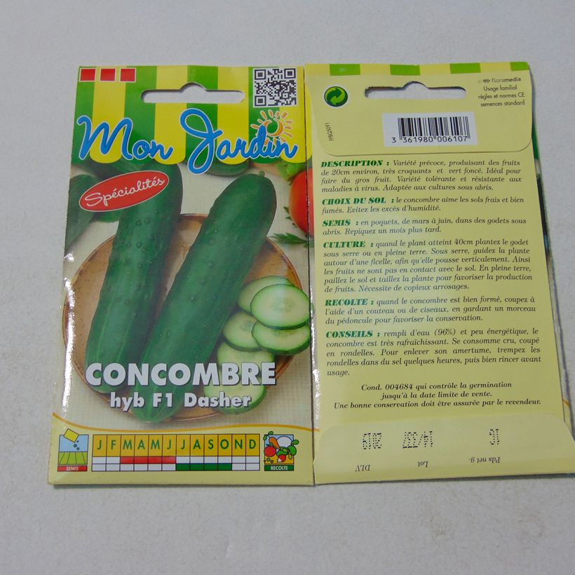 Esempio di esemplare Concombre Dasher F1 - Cucumis sativus Graines come consegnato