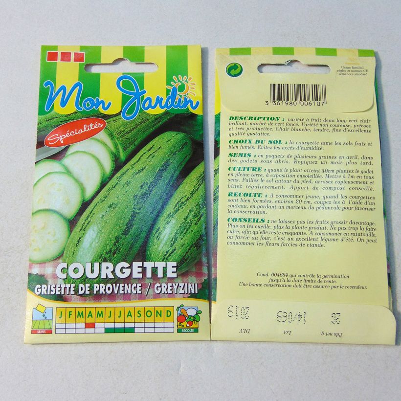 Esempio di esemplare Courgette Grisette de provence - Greyzini Graines come consegnato