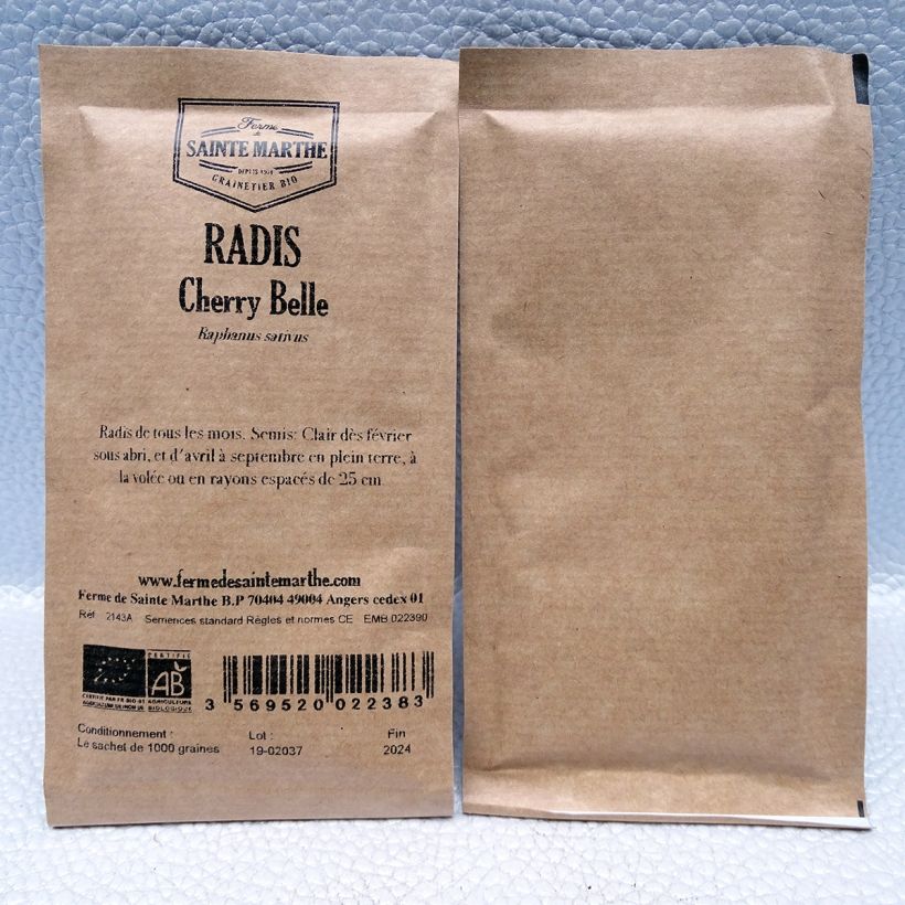 Esempio di esemplare Radis Cherry Belle Bio - Ferme de Sainte Marthe Graines come consegnato