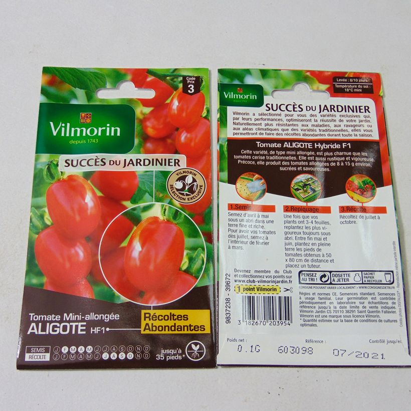 Esempio di esemplare Tomate Aligote F1 - Vilmorin  Graines come consegnato