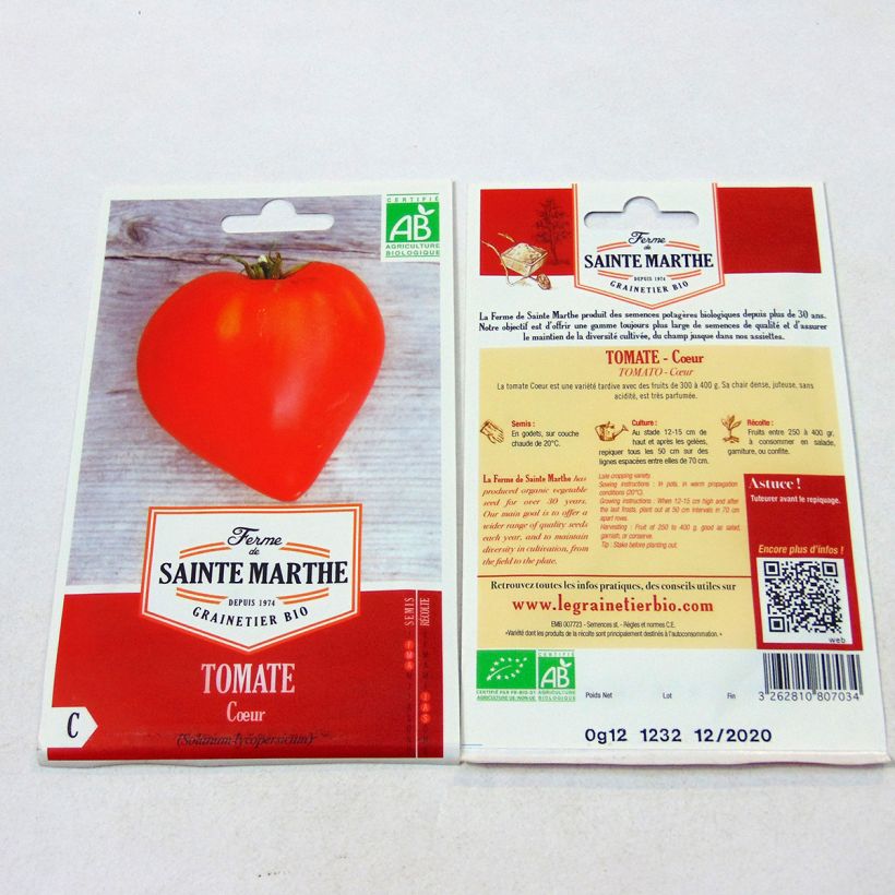 Esempio di esemplare Tomate Coeur Bio - Ferme de Sainte Marthe Graines come consegnato