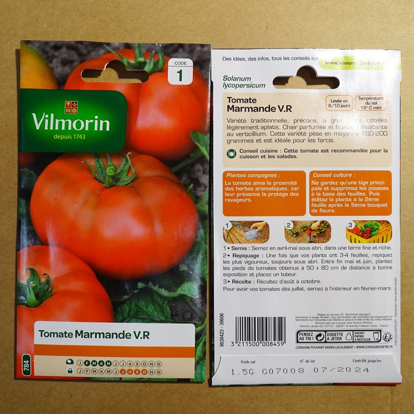 Esempio di esemplare Tomate Marmande - Vilmorin Graines come consegnato