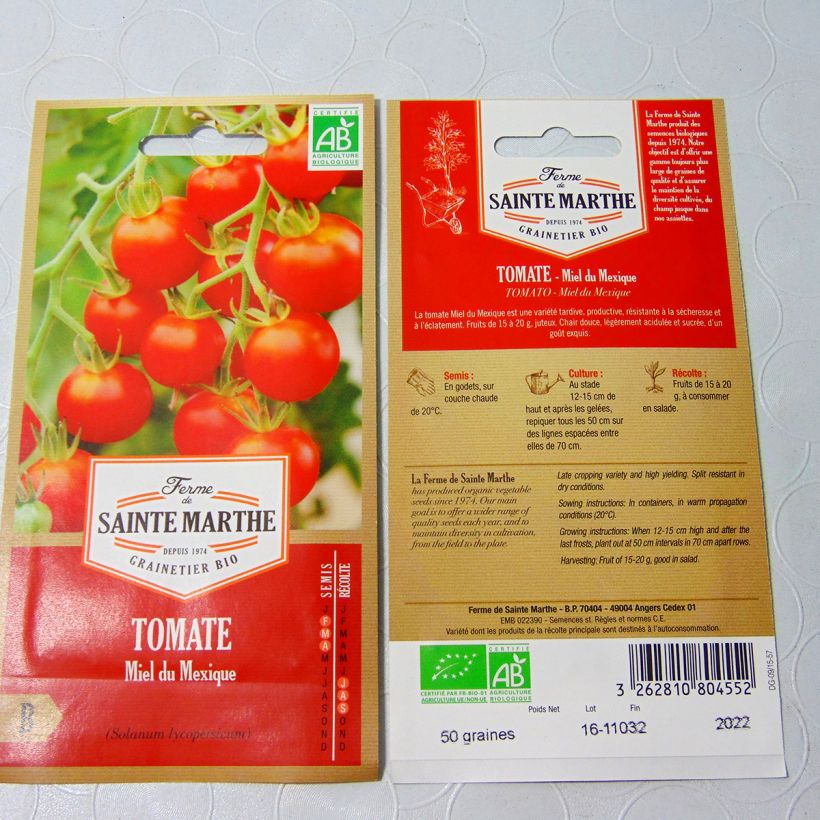 Esempio di esemplare Tomate Miel Du Mexique Bio - Ferme de Sainte Marthe Graines come consegnato