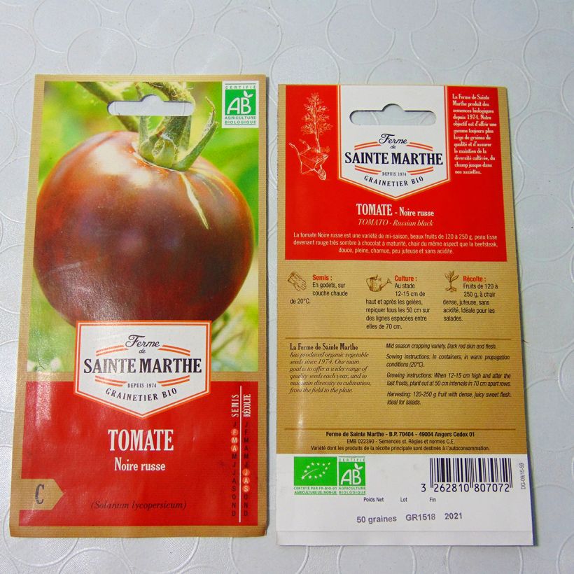 Esempio di esemplare Tomate Noire Russe Bio - Ferme de Sainte Marthe Graines come consegnato