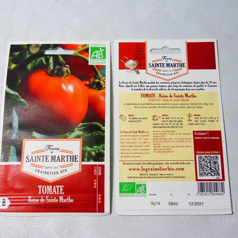 Esempio di esemplare Tomate Reine de Sainte-Marthe Bio - Ferme de Sainte Marthe Graines come consegnato