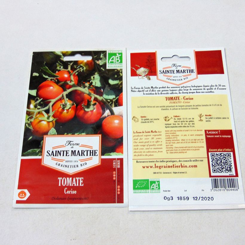 Esempio di esemplare Tomate cerise Bio - Ferme de Sainte Marthe Graines come consegnato